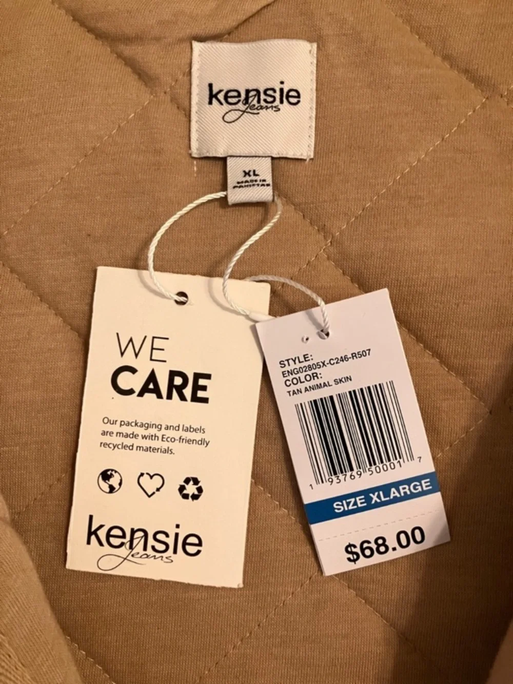Kensie Quilted Spring Jacket Button-Up Leopard Cheetah Extra Large NWT oversized - Picture 10 of 14